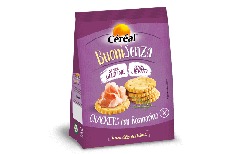 Crackers al rosmarino Céréal Buoni Senza, senza glutine e lievito
