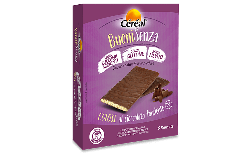 Barretta ai cereali e gocce di cioccolato