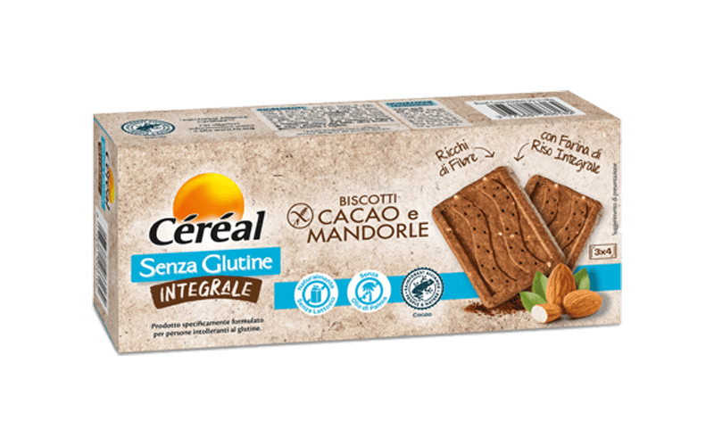 Biscotti cacao e mandorle integrale Céréal senza glutine e lattosio