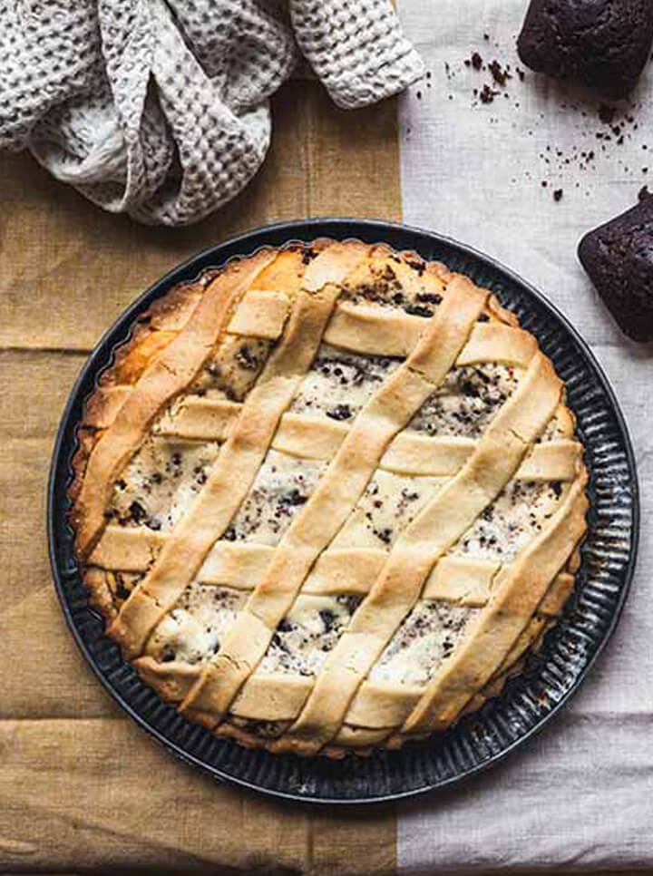 Crostata alla ricotta con Mini Cake al Cioccolato Senza Zucchero Céréal