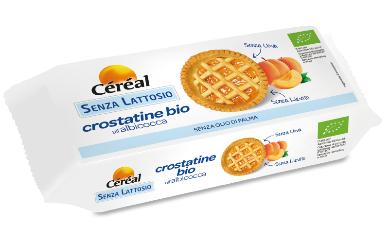 Crostatine Bio all'albicocca Céréal senza lattosio e lievito