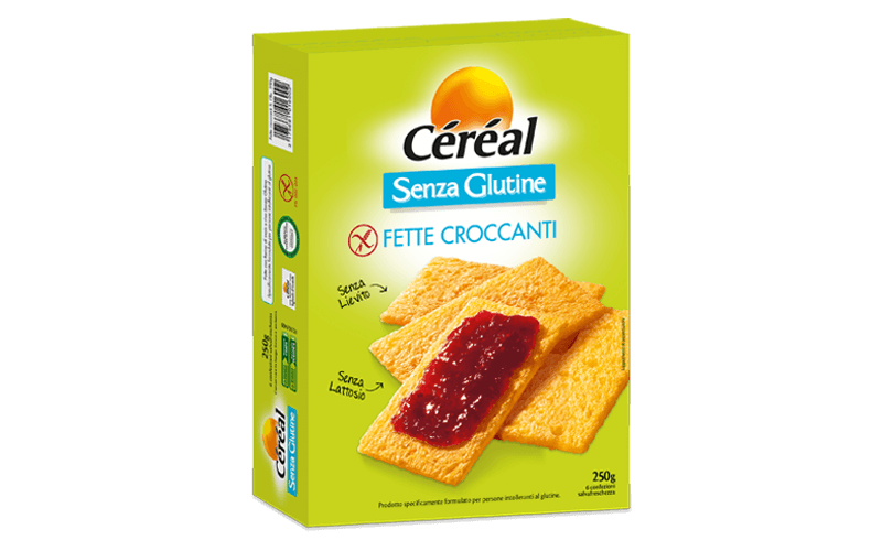 Fette biscottate croccanti Céréal senza glutine, lievito e lattosio