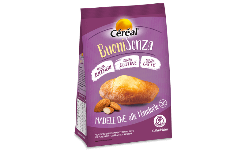 Madeleine alle mandorle Cèréal Buoni Senza, senza zuccheri, glutine e latte