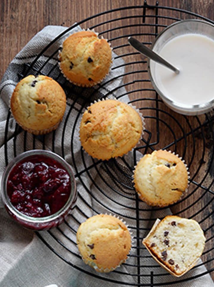 Muffin con Riso Mandorla Drink Bio Céréal e gocce di cioccolato