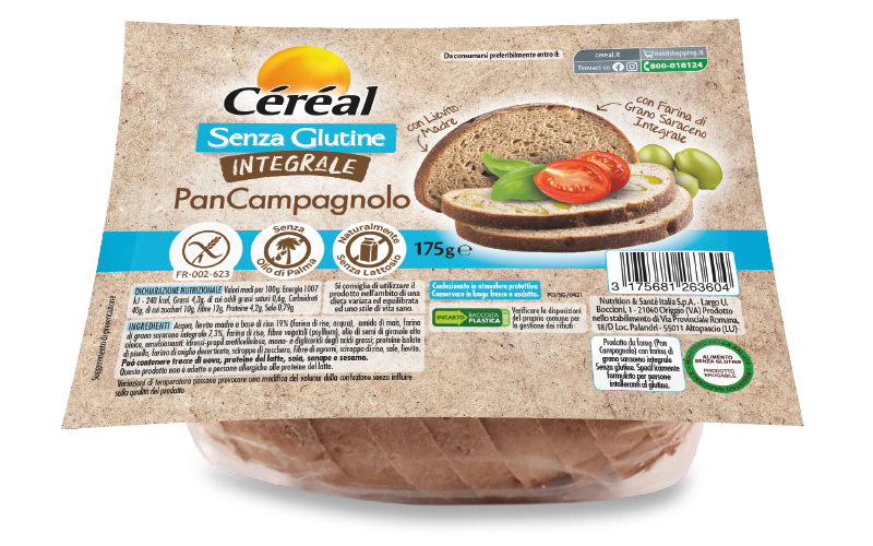 Pan Campagnolo Integrale Céréal senza glutine e lattosio