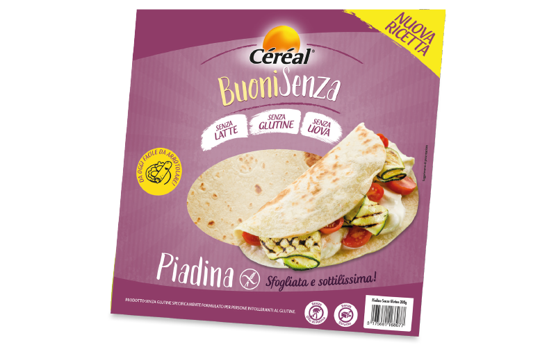 Piadina Céréal Buoni Senza, senza glutine, lattosio e uova