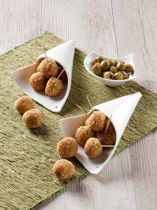 Polpettine croccanti sesamo e olive