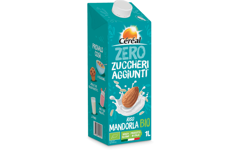 Riso mandorla drink bio Cèréeal. senza glutine, lattosio e zuccheri aggiunti