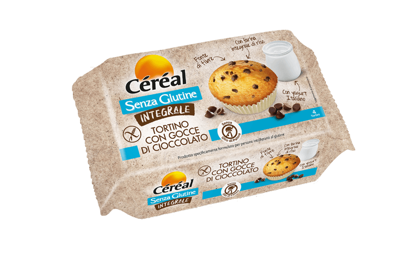 Tortino con gocce di cioccolato Céréal senza glutine