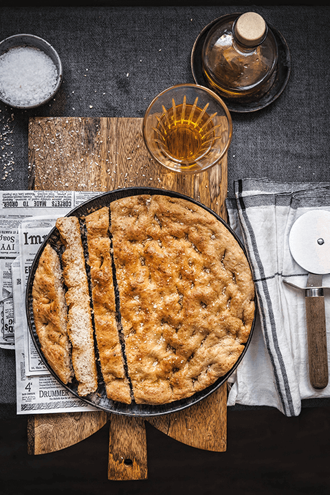 focaccia alla crusca d'avena