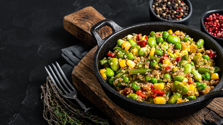 Meal prep senza glutine: quinoa con verdure