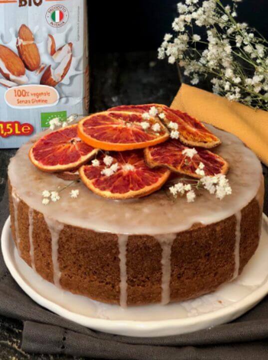 Torta all’arancia con glassa alla Bevanda Mandorla BIO Céréal